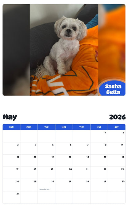 2026 - 2027 Sasha Bella - Pawidols Pet Calendar