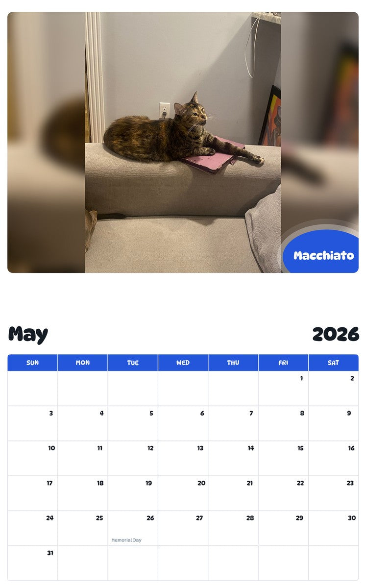 2026 - 2027 Macchiato - Pawidols Pet Calendar