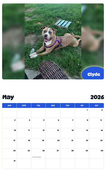 2026 - 2027 Clyde - Pawidols Pet Calendar