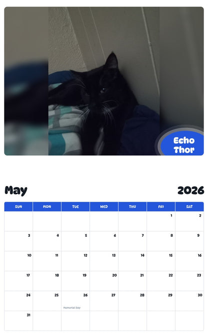 2026 - 2027 Echo Thor - Pawidols Pet Calendar