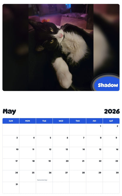 2026 - 2027 Shadow - Pawidols Pet Calendar