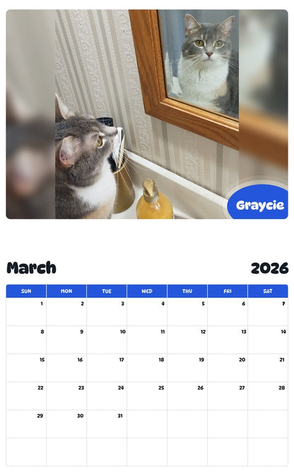 November 2025 - October 2026 Graycie - Pawidols Pet Calendar