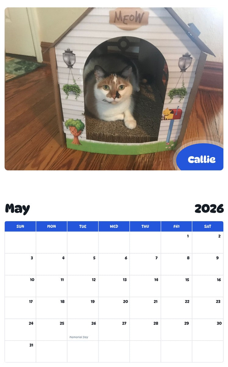 2026 - 2027 Callie - Pawidols Pet Calendar