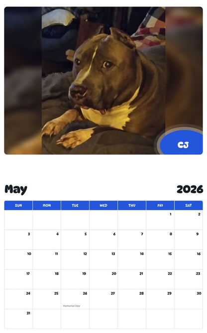 2026 - 2027 CJ - Pawidols Pet Calendar