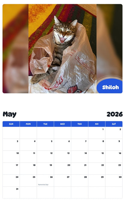 2026 - 2027 Shiloh - Pawidols Pet Calendar