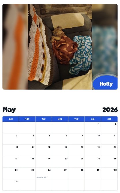 2026 - 2027 Holly - Pawidols Pet Calendar