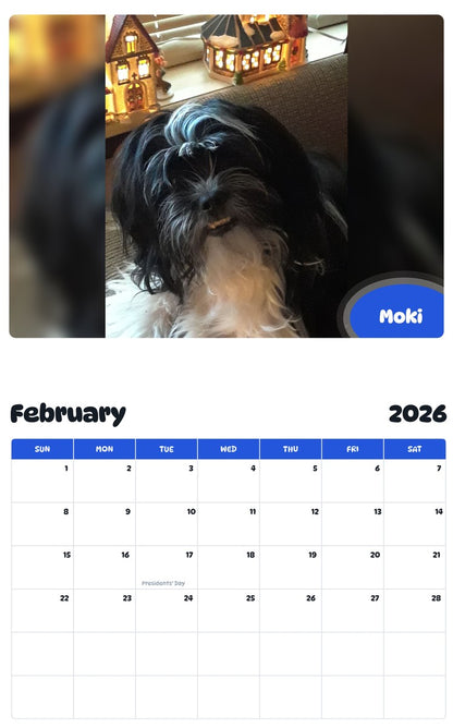 October 2025 - September 2026 Moki - Pawidols Pet Calendar