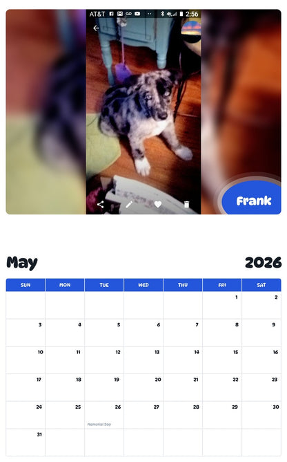 2026 - 2027 Frank - Pawidols Pet Calendar
