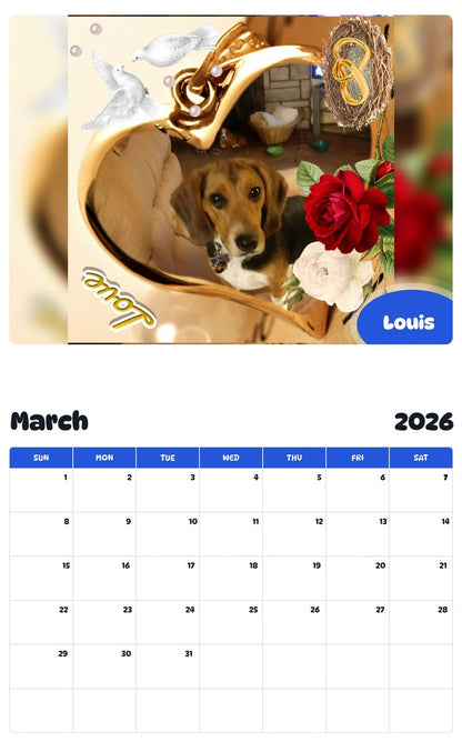 November 2025 - October 2026 Louis - Pawidols Pet Calendar