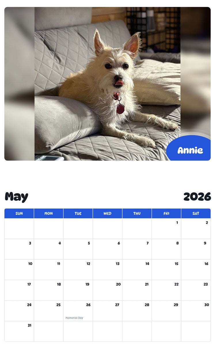 2026 - 2027 Annie - Pawidols Pet Calendar