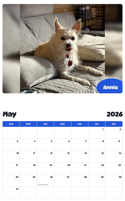 2026 - 2027 Annie - Pawidols Pet Calendar
