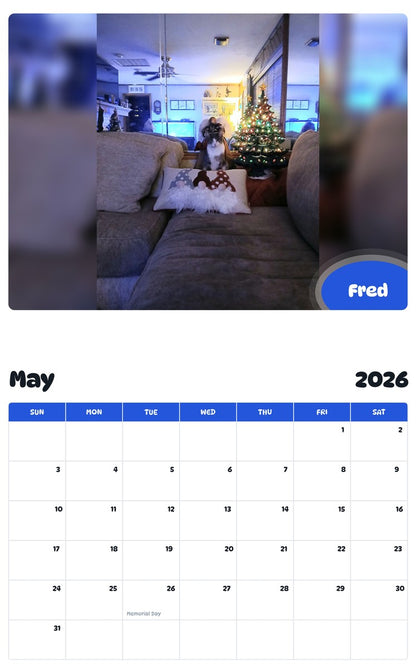 2026 - 2027 Fred - Pawidols Pet Calendar