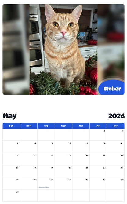 2026 - 2027 Ember - Pawidols Pet Calendar