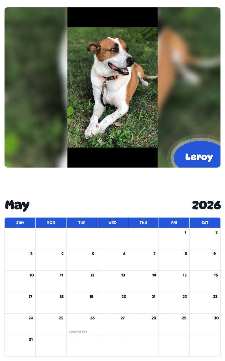 2026 - 2027 Leroy - Pawidols Pet Calendar
