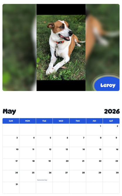 2026 - 2027 Leroy - Pawidols Pet Calendar