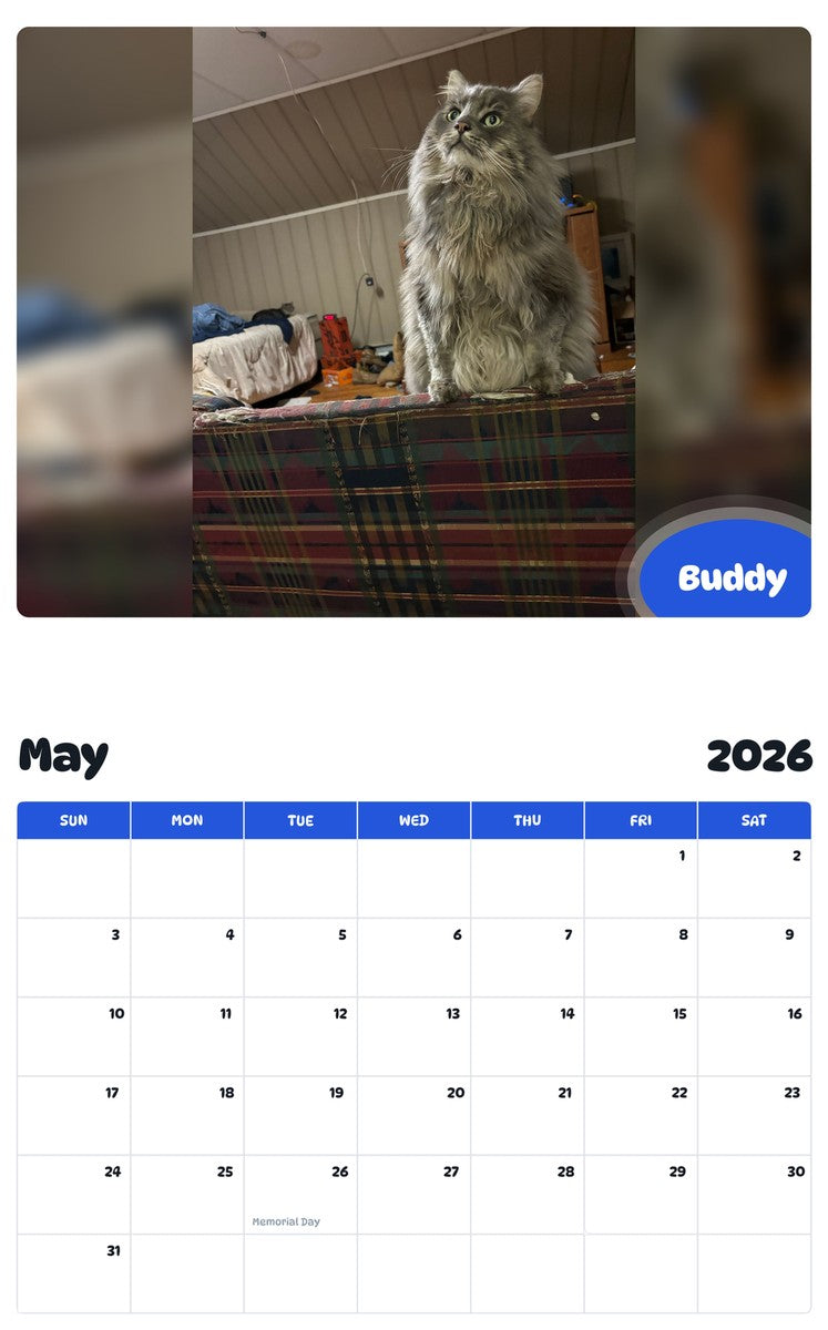 2026 - 2027 Buddy - Pawidols Pet Calendar