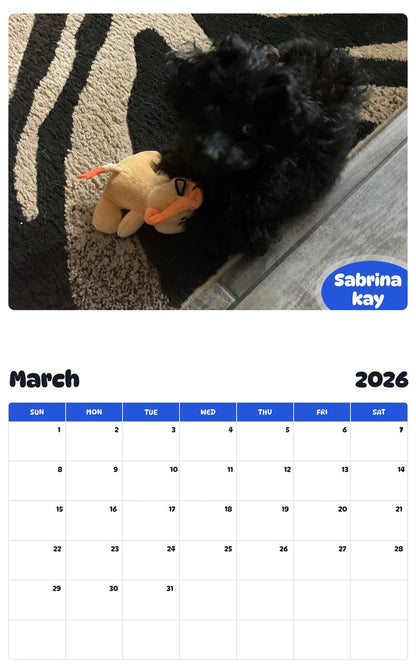 November 2025 - October 2026 Sabrina kay - Pawidols Pet Calendar
