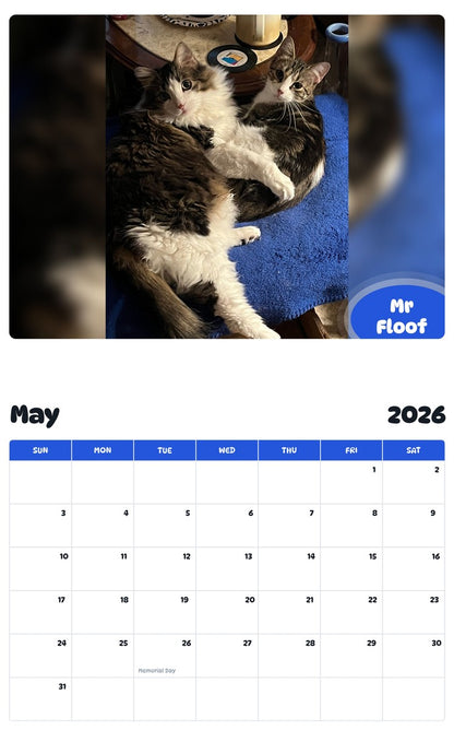 2026 - 2027 Mr Floof - Pawidols Pet Calendar