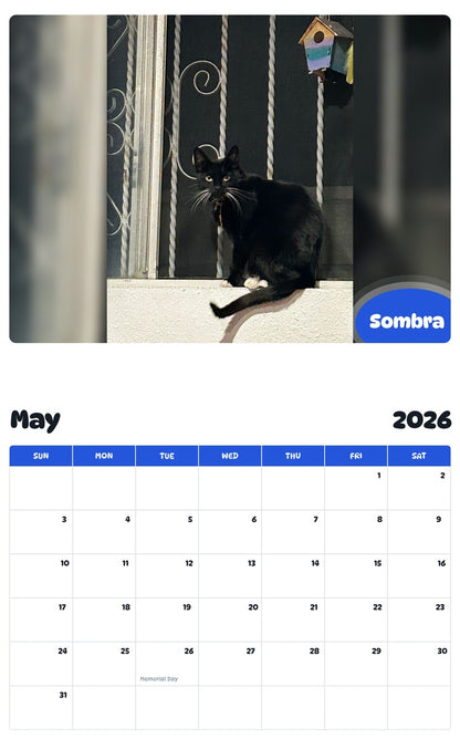2026 - 2027 Sombra - Pawidols Pet Calendar