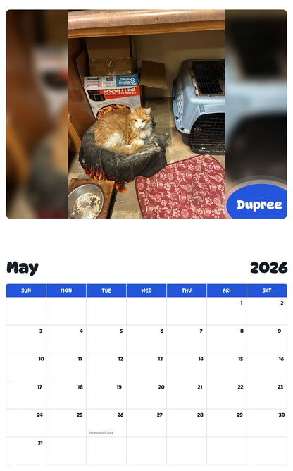 2026 - 2027 Dupree - Pawidols Pet Calendar