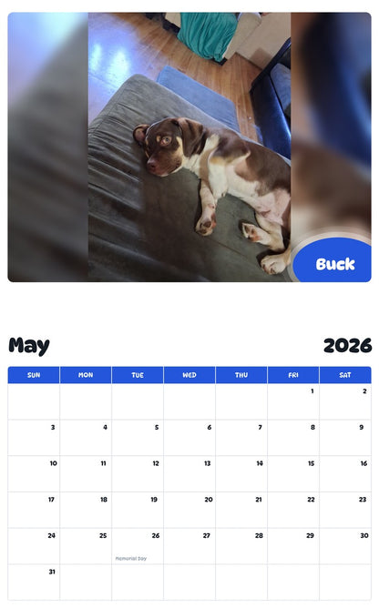 2026 - 2027 Buck - Pawidols Pet Calendar