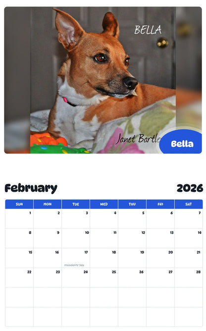 November 2025 - October 2026 Bella - Pawidols Pet Calendar