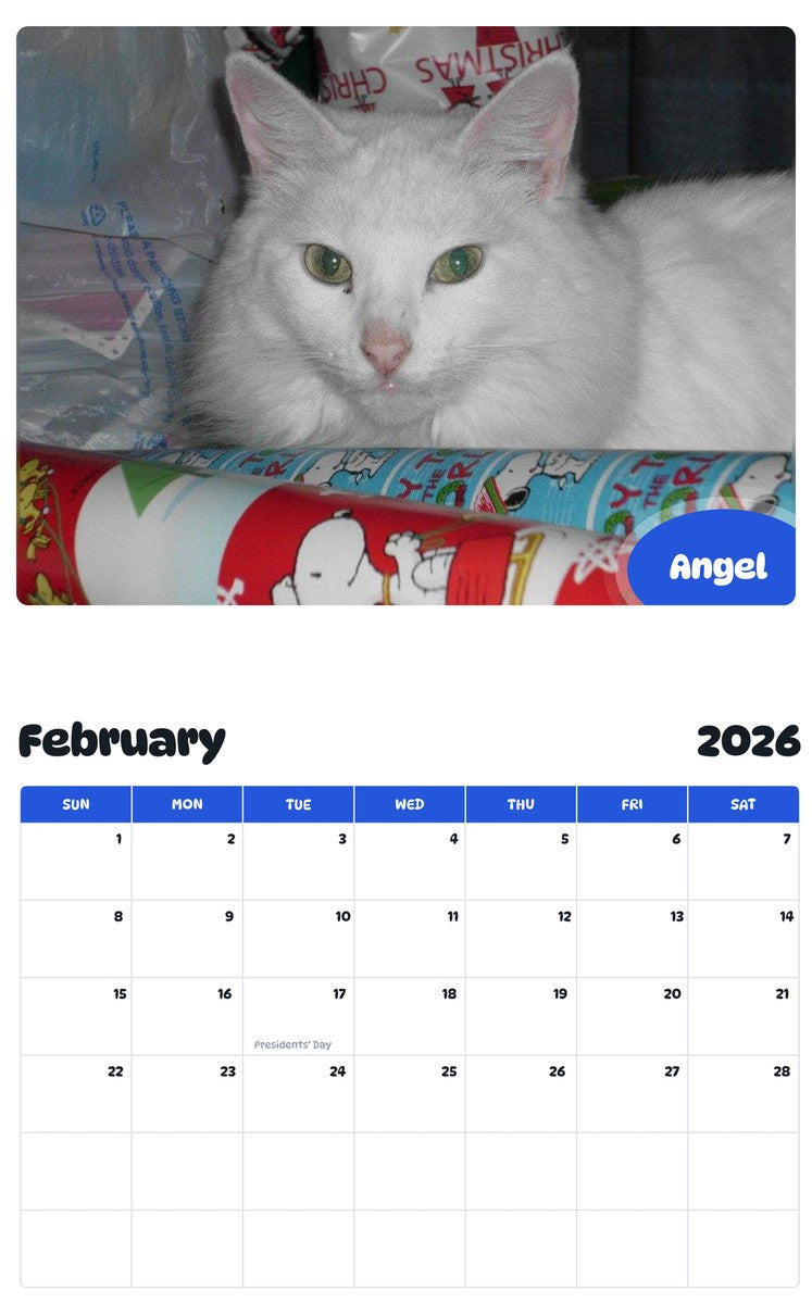 October 2025 - September 2026 Angel - Pawidols Pet Calendar
