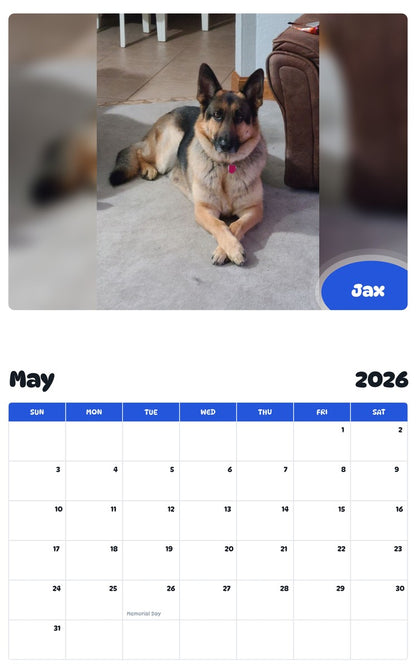 2026 - 2027 Jax - Pawidols Pet Calendar