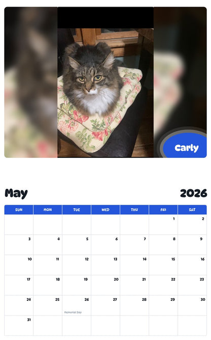 2026 - 2027 Carly - Pawidols Pet Calendar