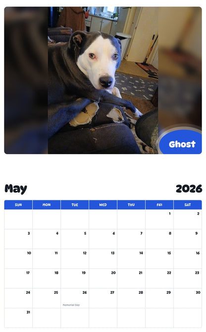 2026 - 2027 Ghost - Pawidols Pet Calendar