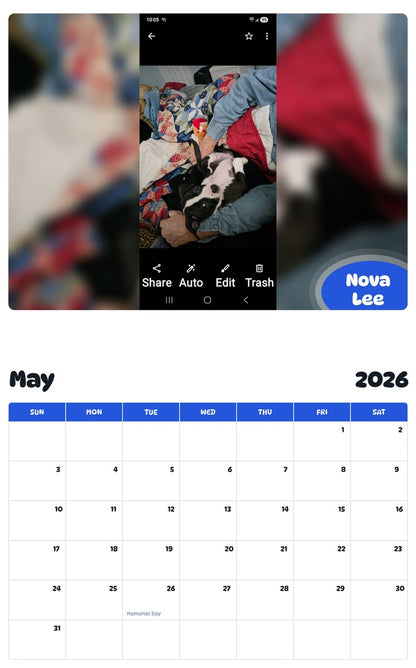 2026 - 2027 Nova Lee - Pawidols Pet Calendar