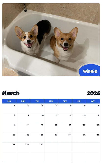 November 2025 - October 2026 Winnie - Pawidols Pet Calendar
