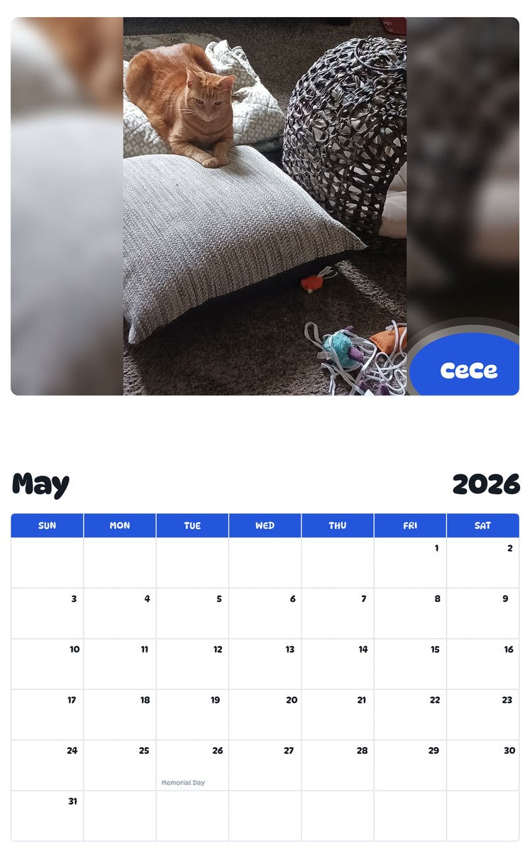2026 - 2027 CeCe - Pawidols Pet Calendar