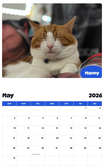 2026 - 2027 Manny - Pawidols Pet Calendar
