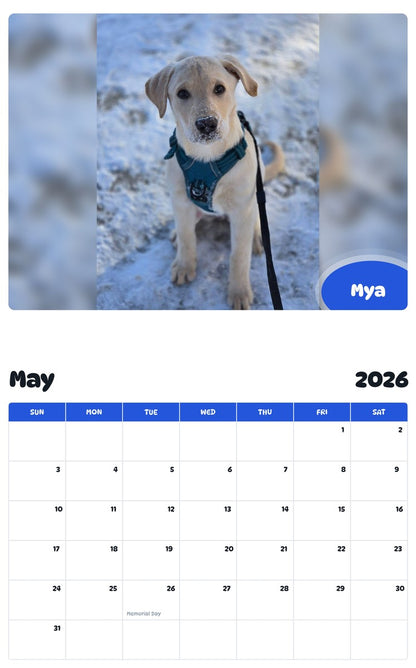 2026 - 2027 Mya - Pawidols Pet Calendar