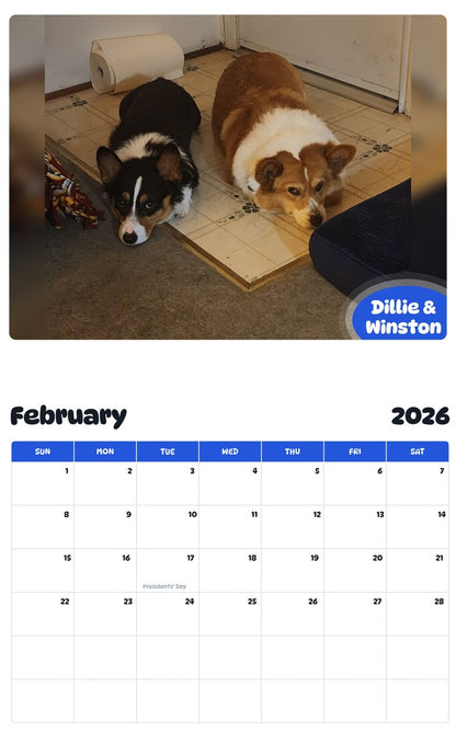 October 2025 - September 2026 Dillie & Winston - Pawidols Pet Calendar