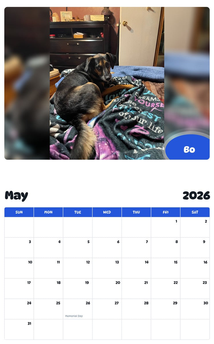 2026 - 2027 Bo - Pawidols Pet Calendar