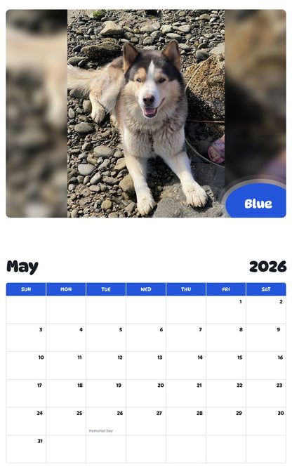 2026 - 2027 Blue - Pawidols Pet Calendar