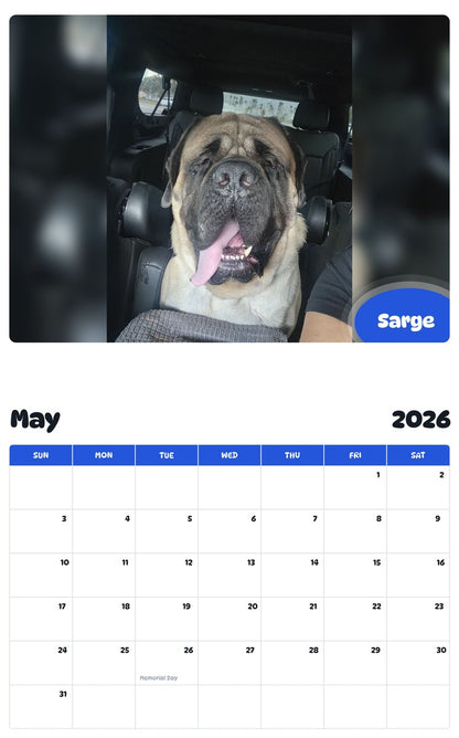 2026 - 2027 Sarge - Pawidols Pet Calendar