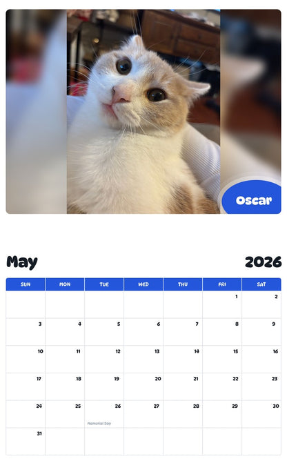 2026 - 2027 Oscar - Pawidols Pet Calendar