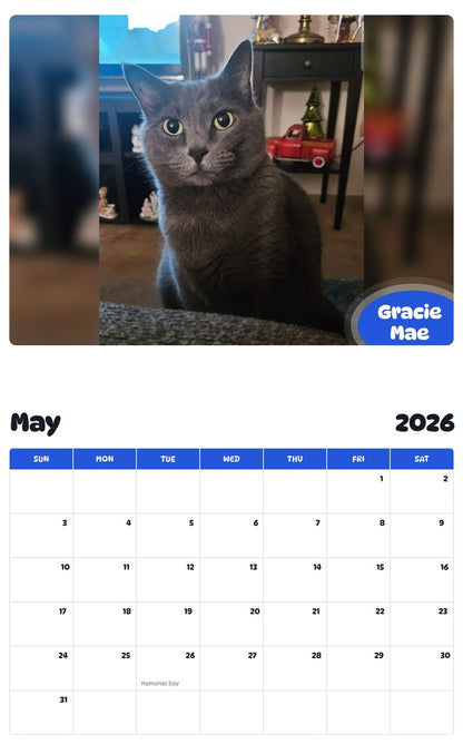 2026 - 2027 Gracie Mae - Pawidols Pet Calendar