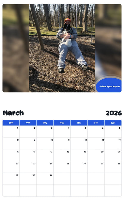 November 2025 - October 2026 Prince Appa Kaylor - Pawidols Pet Calendar