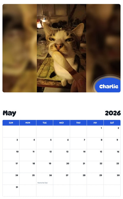 2026 - 2027 Charlie - Pawidols Pet Calendar