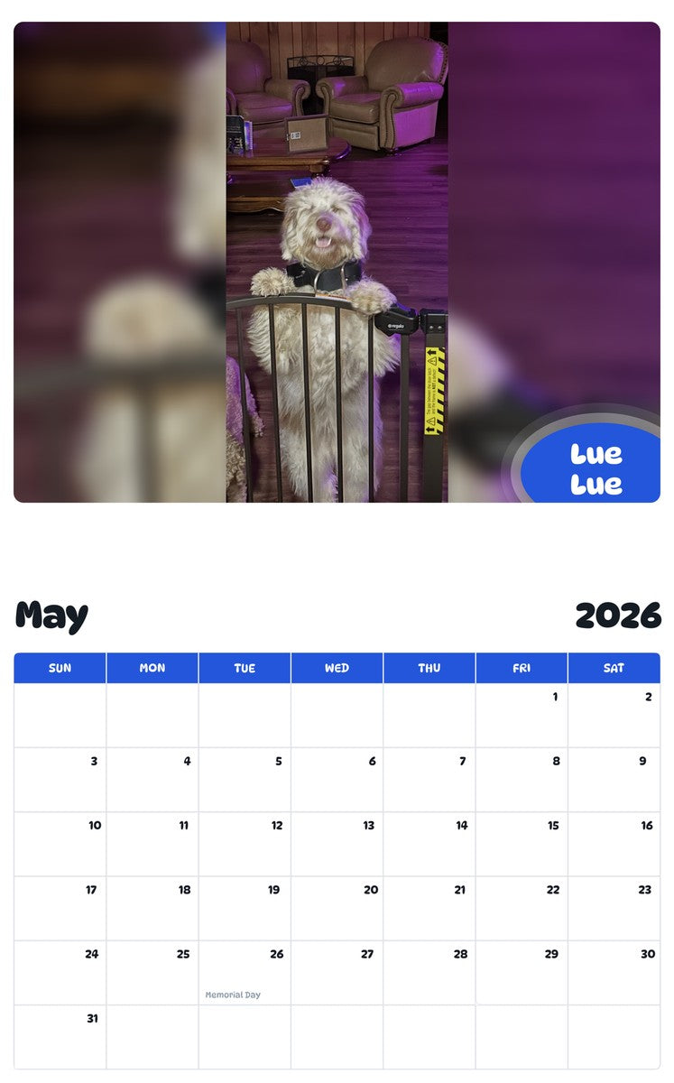 2026 - 2027 Lue Lue - Pawidols Pet Calendar
