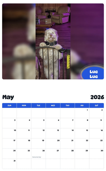2026 - 2027 Lue Lue - Pawidols Pet Calendar