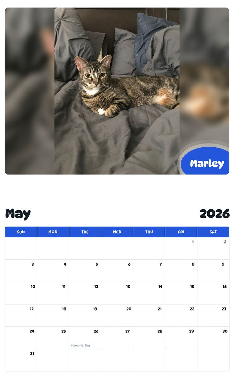 2026 - 2027 Marley - Pawidols Pet Calendar