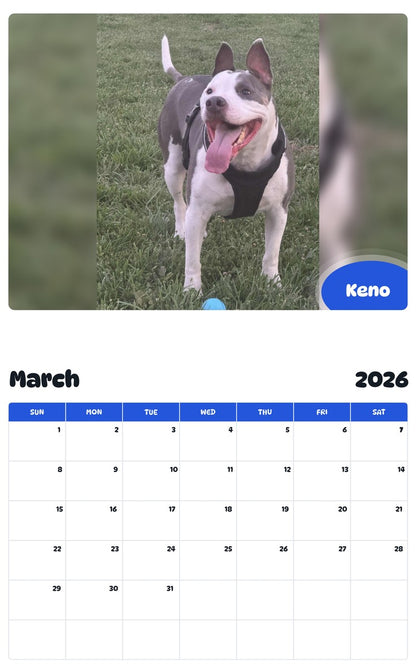 November 2025 - October 2026 Keno - Pawidols Pet Calendar