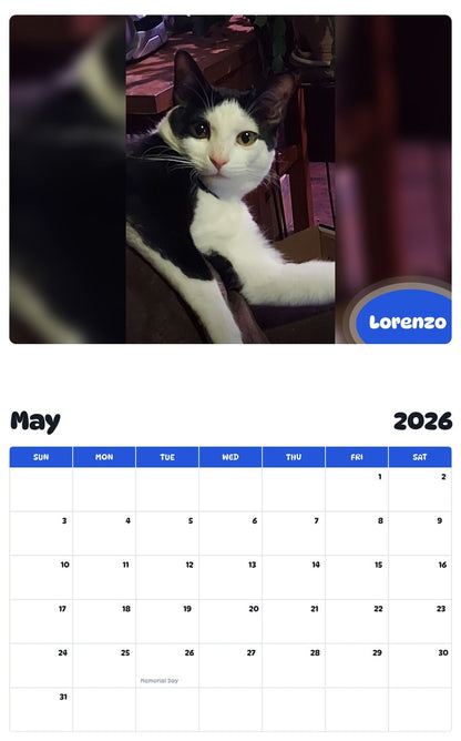 2026 - 2027 Lorenzo - Pawidols Pet Calendar