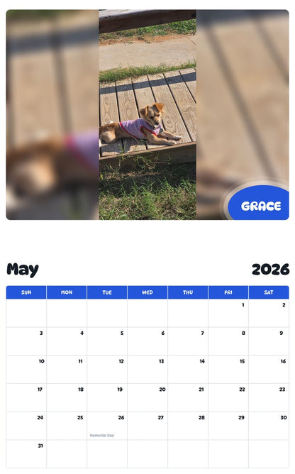 2026 - 2027 GRACE - Pawidols Pet Calendar
