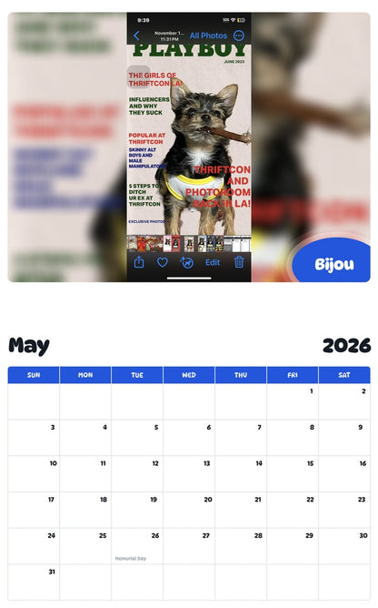 2026 - 2027 Bijou - Pawidols Pet Calendar